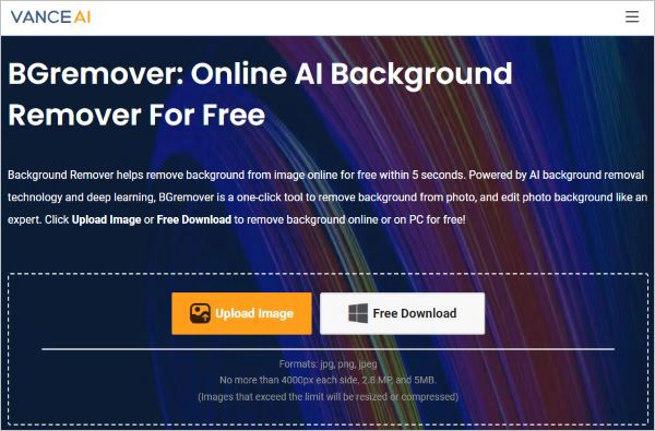 bgremover vanceai com online ai background remover