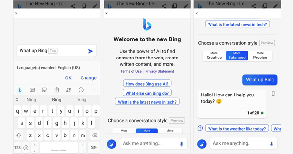 bing ai chatbot apps for android and iphone