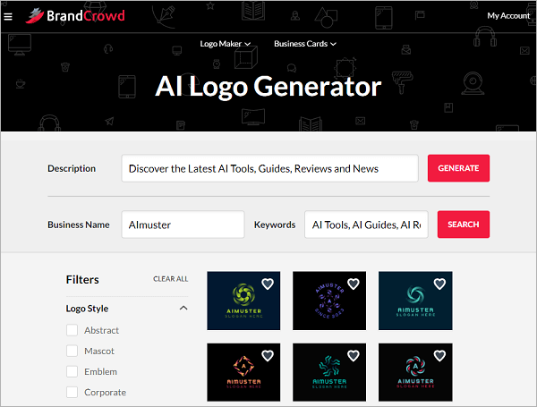 brandcrowd ai generated business logo