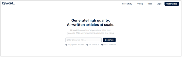 use byword to generate essays