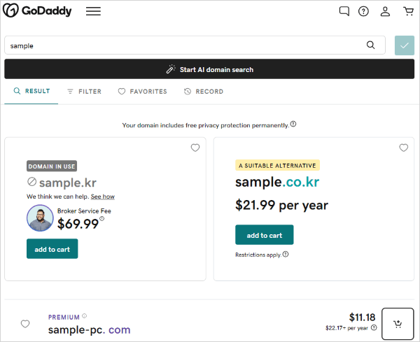 godaddy ai website builder