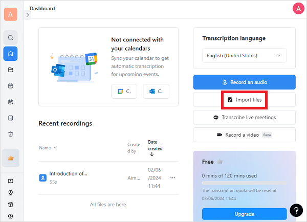 notta dashboard