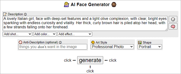 perchance ai face generator