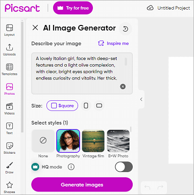 picsart ai image generator