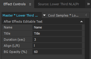 effect controls