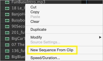 new sequence from clip