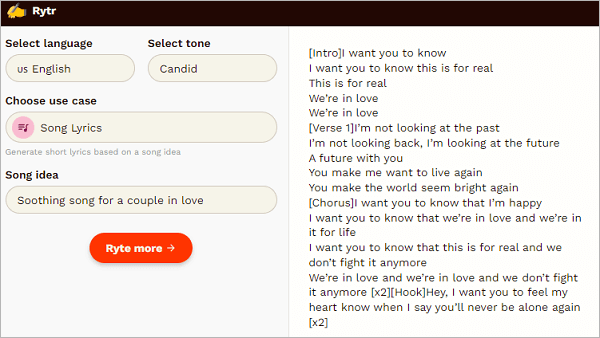 rytrme ai song writer