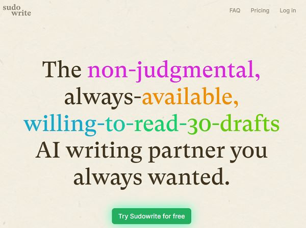 sudowrite home page