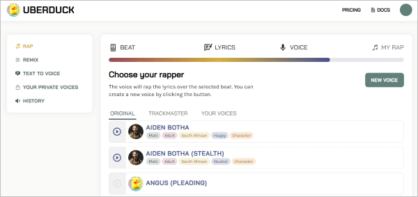 select a rapper