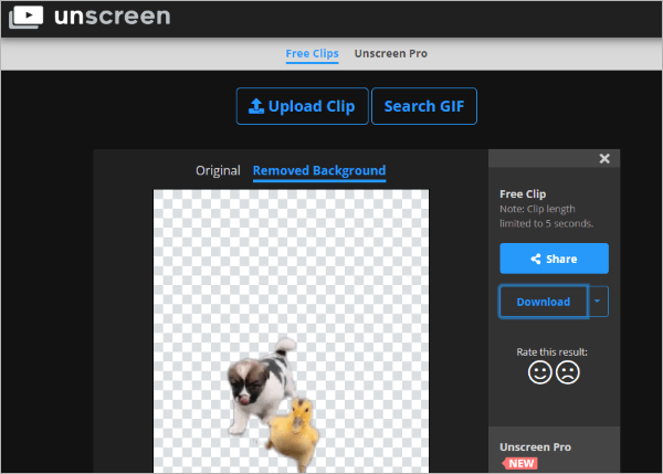 unscreen video background remover