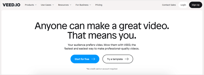 use veed io for ai video creation