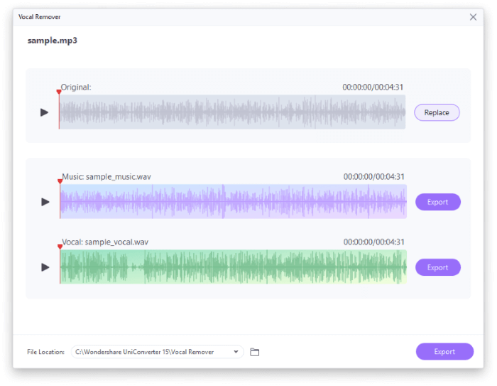 removing vocal completes