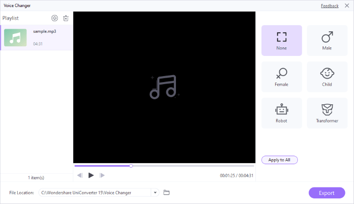 wondershare uniconverter voice changer